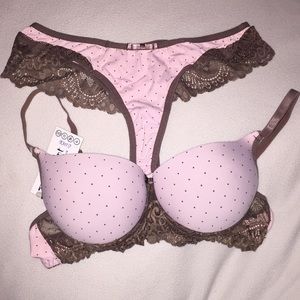 NWT TopShop Pink&Brown Bra/Panty set (from Brasil)
